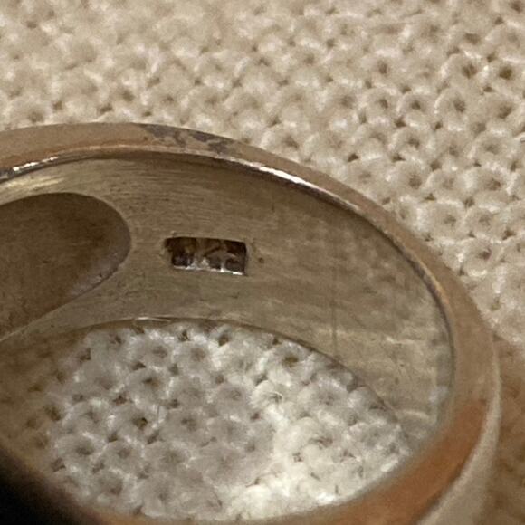 Vintage Sterling Silver Black Onyx Geometric Statement Ring Size 6.5 - Picture 5 of 8